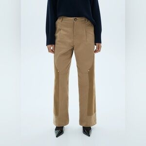 Mango Women's Wide Leg Contrasting Panels Pants Size 10